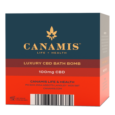 Canamis 100mg CBD Bath Bomb Red Mandarin & Pomegranate