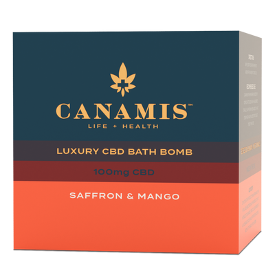 Canamis 100mg CBD Saffron & Mango Bath Bomb