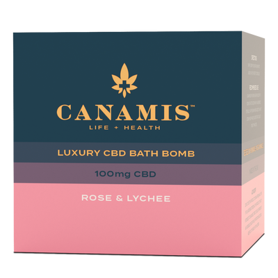 Canamis 100mg CBD Rose & Lychee Bath Bomb