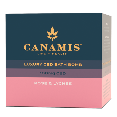 Canamis 100mg CBD Rose & Lychee Bath Bomb